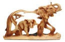 Ebros Gift Wood Decorative African Elephant in Savanna Grassland Scene 12"