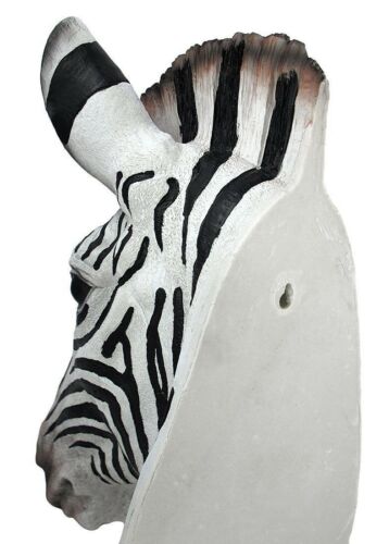 Madagascar Large Zebra Head Wall Decor Plaque 16"Tall Taxidermy Decor Sculpture