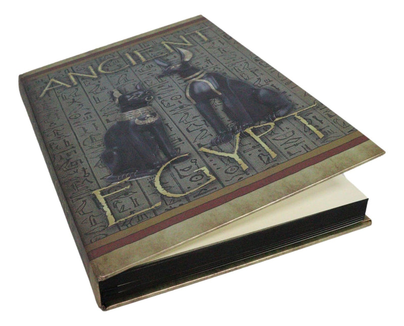 Ancient Egypt Bastet And Anubis Hieroglyphic Embossed Blank Page Journal Book