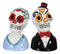 Mexican Couple Wedding Sugar Skulls Day Of The Dead Ceramic Salt Pepper Shakers