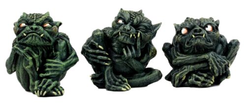 Ebros Demonic Notre Dame Toad Troll Gargoyle Figurine Collectible (Set of 3)