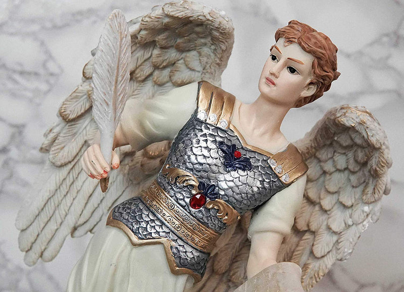 Ebros Byzantine Archangel Saint Gabriel with Brass Name Plate Wooden Base 12"H