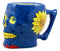 Blue Day of The Dead Floral Sugar Skull Coffee Mug In Bright Colors Drink Cup