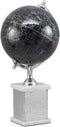 Ebros 16.75"H Black Desktop Swivel World Globe Aluminum Frame Marble Accent Base