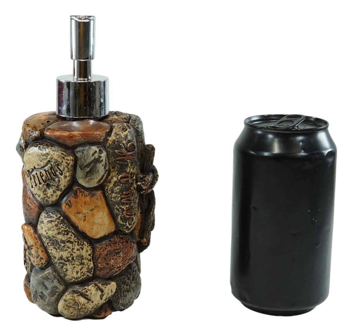 Rustic Solid Rock of Christ Cross Joy Hope Peace Love Liquid Soap Pump Dispenser