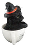 Witching Hour Halloween Black Cat with Witch Hat In Tea Cup Pet Pal Figurine