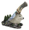 Ebros Gray Wolf In Forest Scene Centerpiece With Hunting Knife Letter Opener Statue