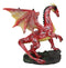 Fantasy Midnight Leviathan Red Dragon Standing On Volcanic Rock Small Figurine