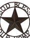 24"D Rustic Western Lone Star God Bless Our Home Metal Circle Wall Plaque Sign