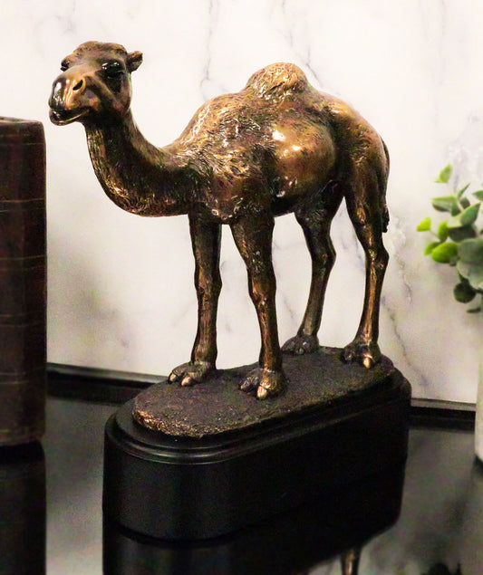 Desert Explorer Single Hump Brown Camel Electroplated Resin Figurine With Base