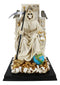 Ebros White Robe Santa Muerte Holy Seated On Throne with Scythe Statue 10.5"H
