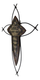 Western The Lord is My Rock Ichthys Greek Fish Christ Metal Wire Wall Cross