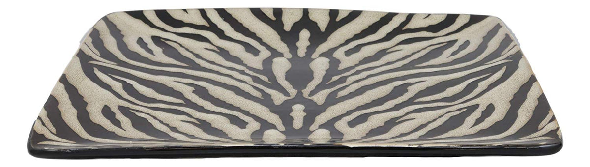 Ebros Giant Cat Tiger Prints Large Square Dinner Plate Set of 2 10.75"Plates