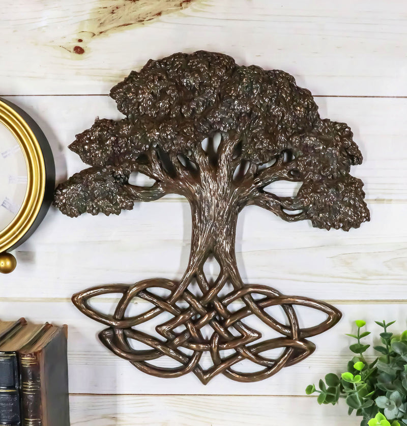 Ebros Gift Celtic Tree of Life With Symbollic Knotwork Root System Decorative Wall Plaque Figurine 13"H