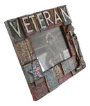 Military Patriotic USA Star Veteran Helmet Rifle And Boot 6"X4" Picture Frame