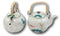 Set Of 2 Feng Shui Yin Yang Koi Fish Pair In Pond Ceramic Tea Pot 38oz Teapots