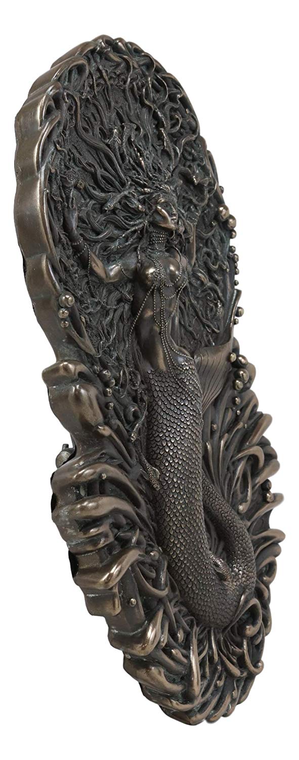Ebros Celtic Irish Mythology Mermaid Triple Goddess Aine Wall Decor Deity of The Sun Wealth Love Fertility and Sovereignty Hanging Plaque Mother Maiden Crone by Maxine Miller (Bronze Patina Resin) (Bronze Patina Resin)
