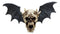 Ebros Large Horned Demon Vampire Skull With Bat Wings Wall Decor 16" Wide 3D Wall Plaque Figurine Decor