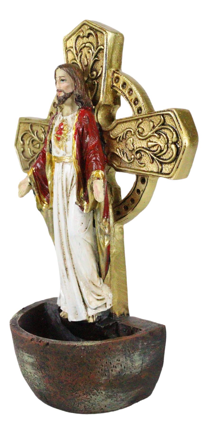 Catholic Sacred Heart of Jesus Holy Water Font Religious Sacrament Wall Decor