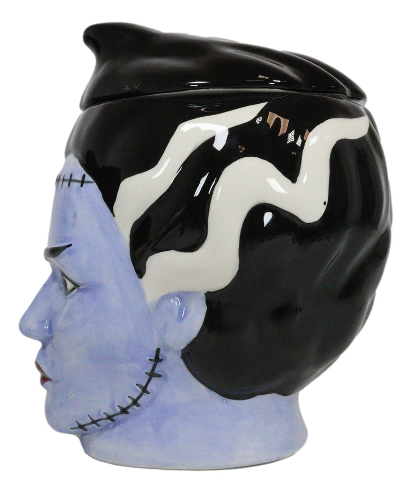 Ceramic Ghastly Mrs Frankenstein The Bride Zombie Skull Cookie Jar Halloween