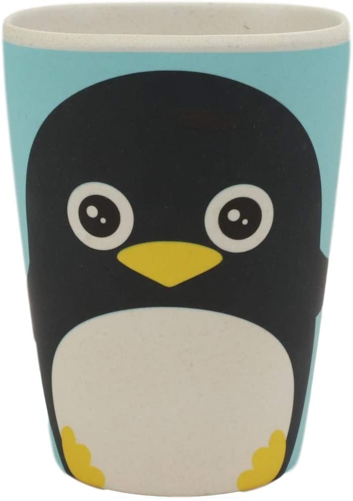 Ebros Penguin 5 Piece Organic Bamboo Dinnerware Set For Kids Children Toddler