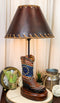 Western Patriotic American Flag Stars Stripes Cowboy Boot Table Lamp With Shade