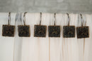 Rustic Autumn Pinecones In Faux Wood Finish Bathroom Shower Curtain Hooks 12pk