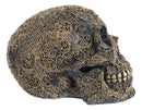 Ornate Tooled Floral Lace Fleur De Lis Royalty Cross Skull Decorative Figurine