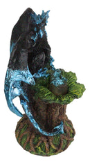 Ebros Blue Midnight Dragon Mother Guarding LED Translucent Egg Figurine Night Light
