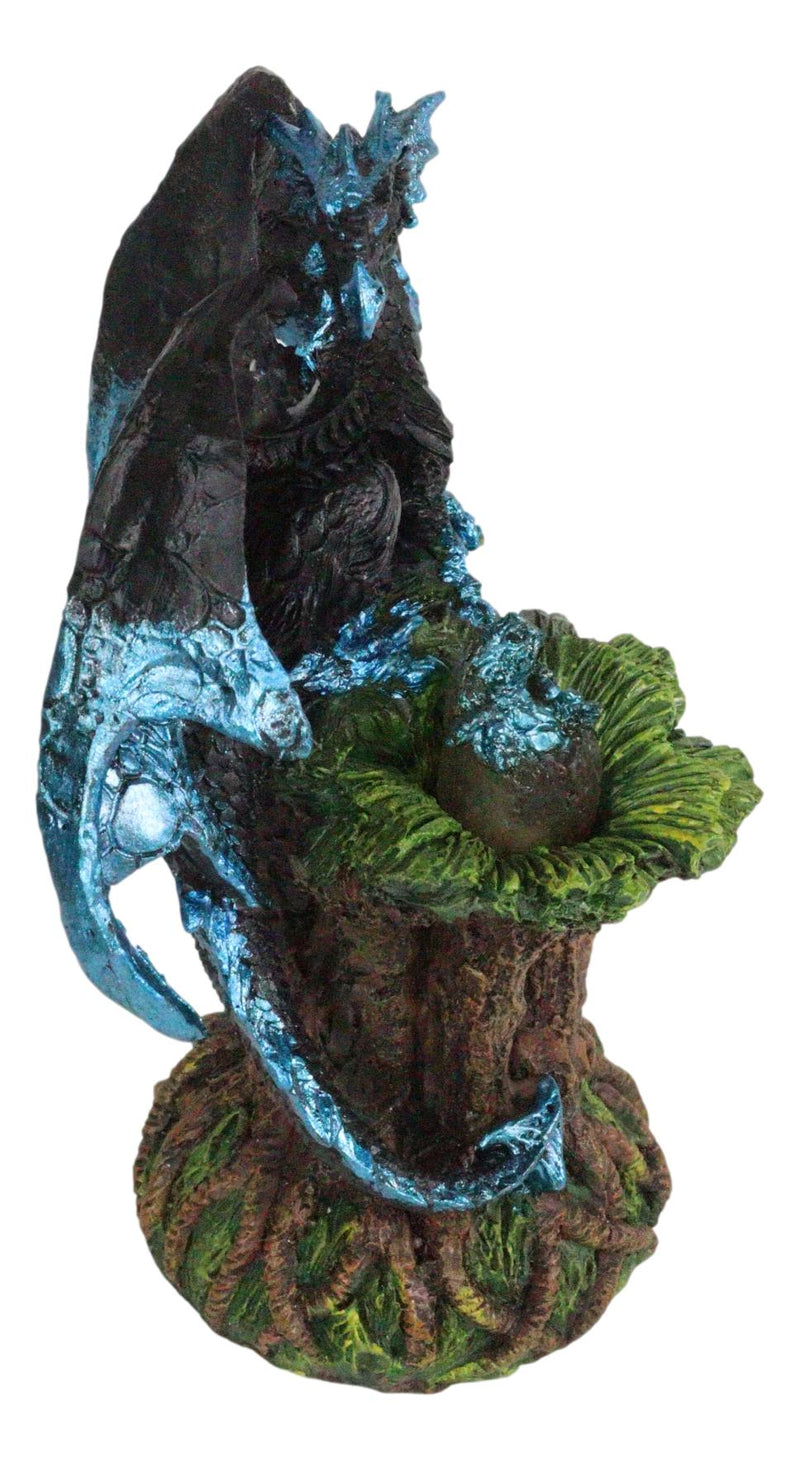Ebros Blue Midnight Dragon Mother Guarding LED Translucent Egg Figurine Night Light