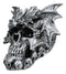 Flying Dragon On Ossuary Morphing Skull with Celtic Tribal Patterns Figurine