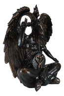 Large 24"H Sabbatic Goat Idol Samael Lilith Baphomet Seated Altar Statue