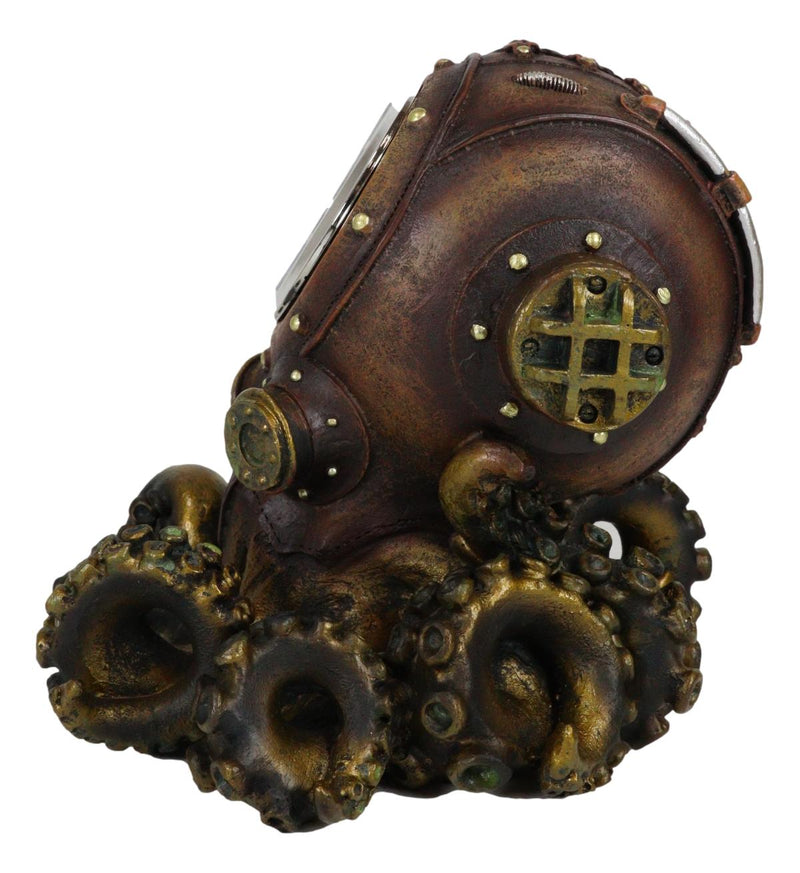 Steampunk Octopus Kraken Fighter With Tentacles Spores Table Clock Figurine