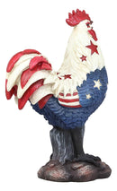 Ebros Large Good Morning America Patriotic USA Flag Alpha Rooster Statue 12.25" Tall Taxidermy American Pride Chicken Home Decor Sculpture Great Gift for Rustic Western Country Lovers Farmers