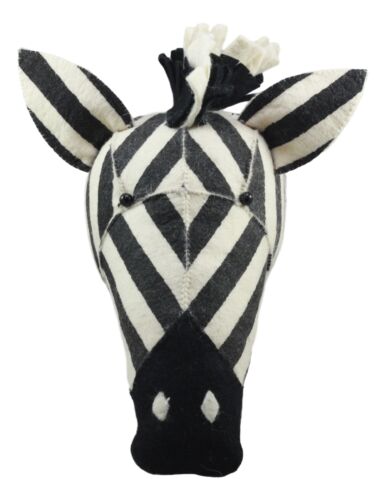 Ebros Fiona Walker England Handmade Organic Animal Zebra Head Wall Decor Large 13.5"H