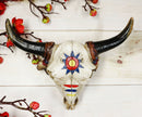 Ebros 7.5"W Southwestern Indian Spirit Sun Dreamcatcher Bull Skull Wall Decor Plaque