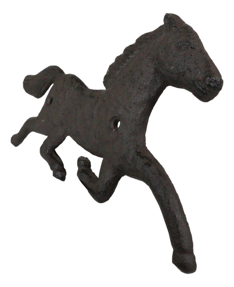 Cast Iron Rustic Western Country Running Wild Horse Wall Hanging Accent Decor 9"