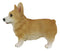 Lifelike Realistic Pembroke Welsh Corgi Puppy Dog Figurine With Glass Eyes 4.5"H