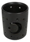 Wicca Mystical Moon And Stars Cutout Ceramic Black T-Light Votive Candle Holder