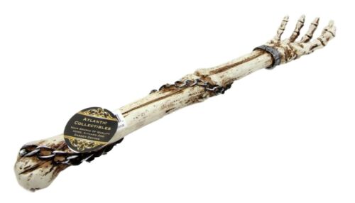 Skull Prison Ossuary Shackled Skeleton Hand Back Scratcher Figurine 15.25"L