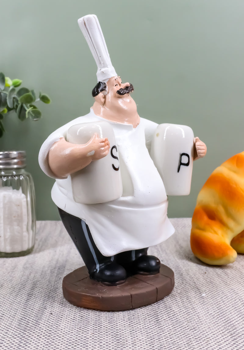 Big Chef Mario With Tall Hat Salt And Pepper Shakers Holder Figurine 6.25"H