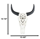 Southwest Great Plains Bison Ox Steer Bull Stencil Tooled Skull Wall Decor 19"H