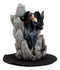 Ebros Gothic Dark Angel W/ Shadow Dragon On Waterfall Rocky Cliff Figurine 7.5" H