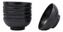 Ebros Contemporary Round 7.5" Diameter Matte Black Jade Melamine Ramen Salad Pho Pasta Soup Bowls Pack Of 6 Set Dinner Bowl Pack Restaurant Supply