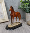 Thoroughbred Pride Brown Chestnut Race Horse Statue Model Steed Desktop Figurine