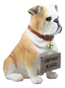 Realistic Large English Bulldog Welcome Statue 12"Tall Adorable Sitting Bulldog