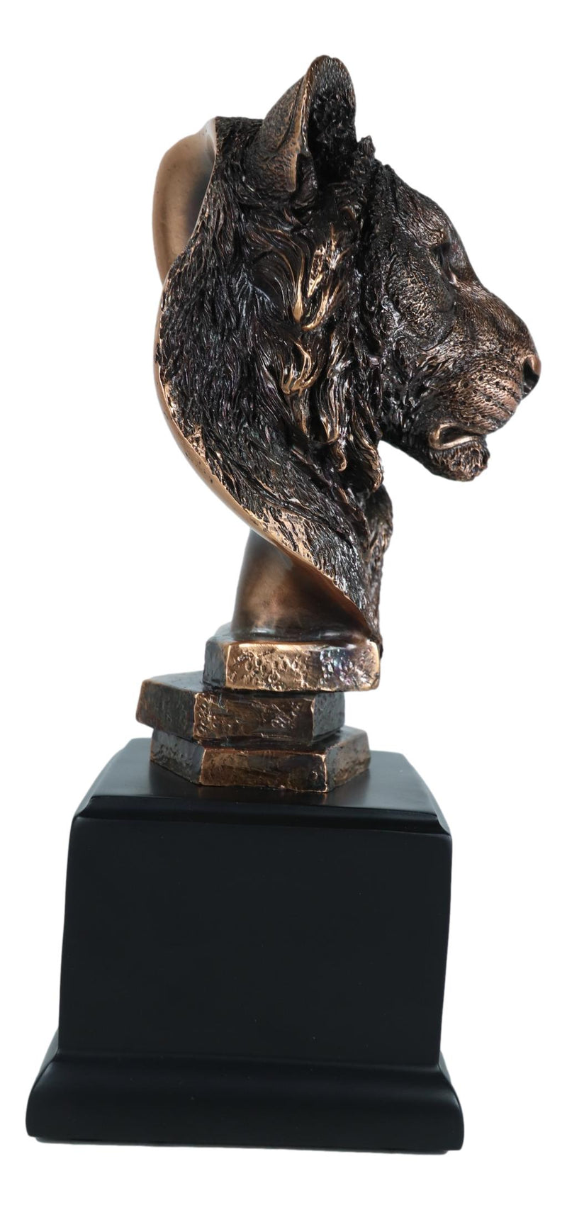 Jungle Wildlife Apex Predator Bengal Tiger Bust Sculpture 9"H With Trophy Base