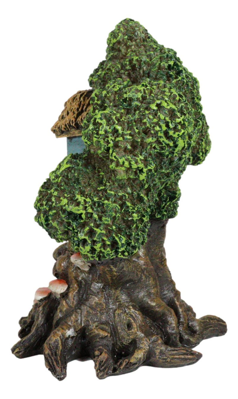 Ebros Forest Ent Greenman Cottage Blue Nook Tree House Statue With Mushroom Conk Steps