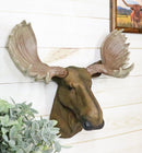 North American Granddaddy Bull Moose with Antlers Trophy Head Wall Decor 15"L