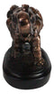 Small African Elephant Calf With Trunk Raised Bronzed Resin Figurine On Base